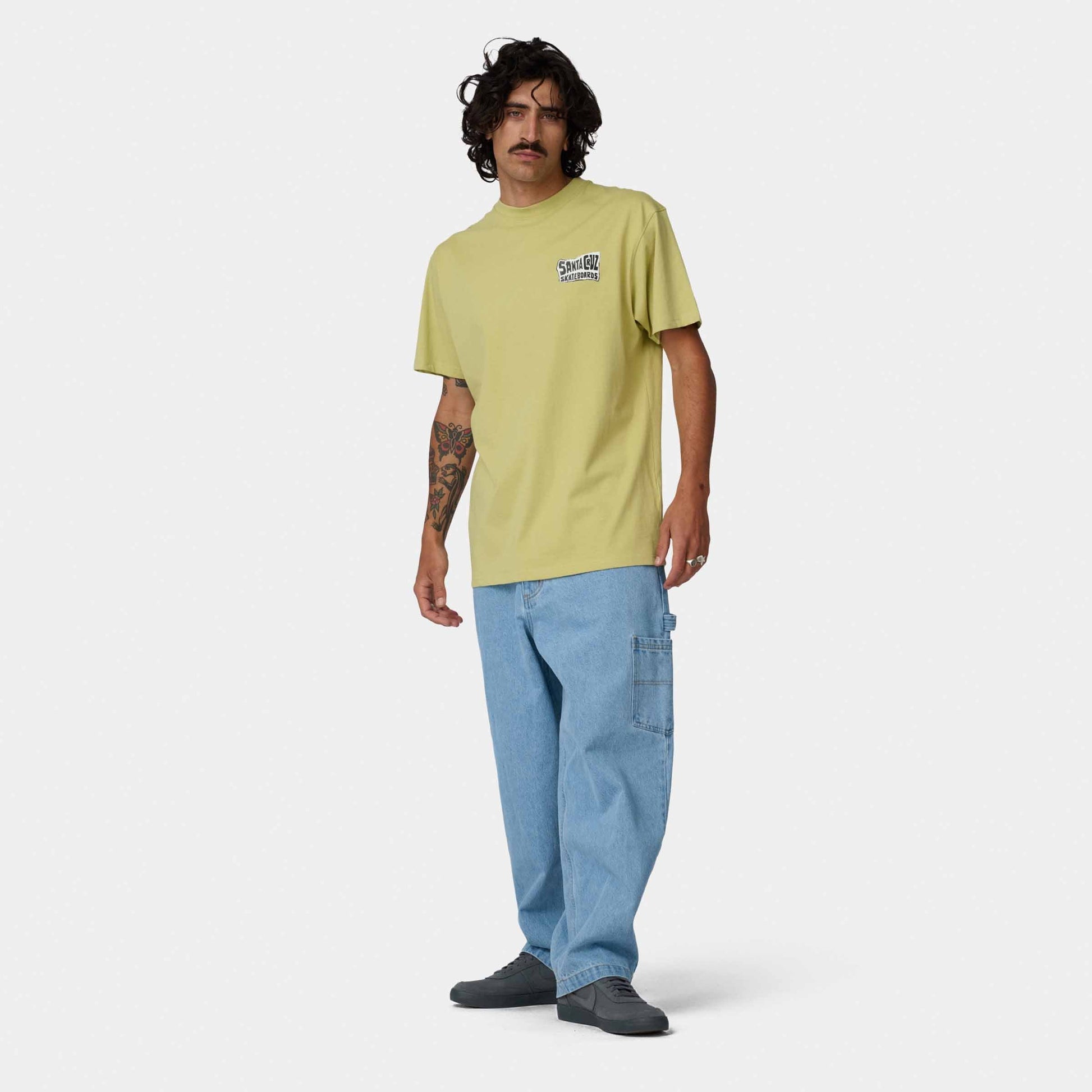 Santa Cruz Collage Hand T-Shirt-Faded Khaki | Santa Cruz | - Northshore Newquay - Surf/Skate Shop
