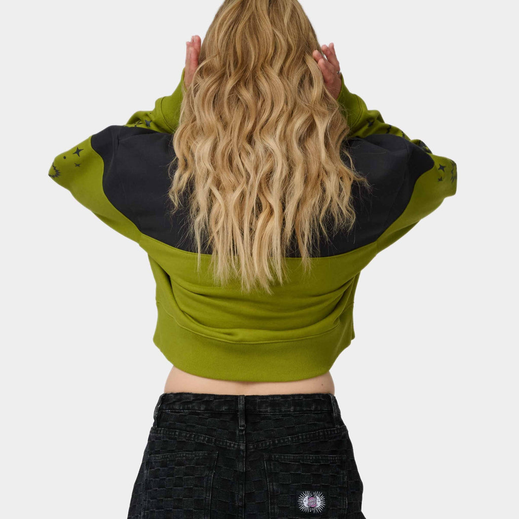 Santa Cruz Women's Split Sun Quarter Crew-Black Wash/Pesto | Santa Cruz | - Northshore Newquay - Surf/Skate Shop