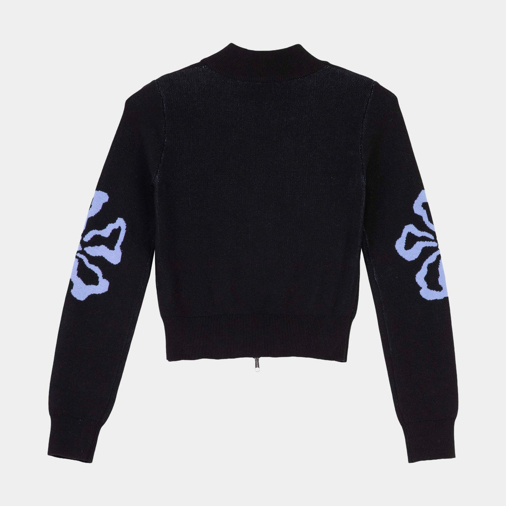 Santa Cruz Women's Flower Knit Track Top-Black Wash