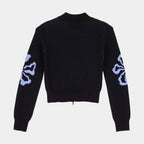 Santa Cruz Women's Flower Knit Track Top-Black Wash