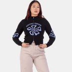 Santa Cruz Women's Flower Knit Track Top-Black Wash