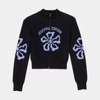Santa Cruz Women's Flower Knit Track Top-Black Wash
