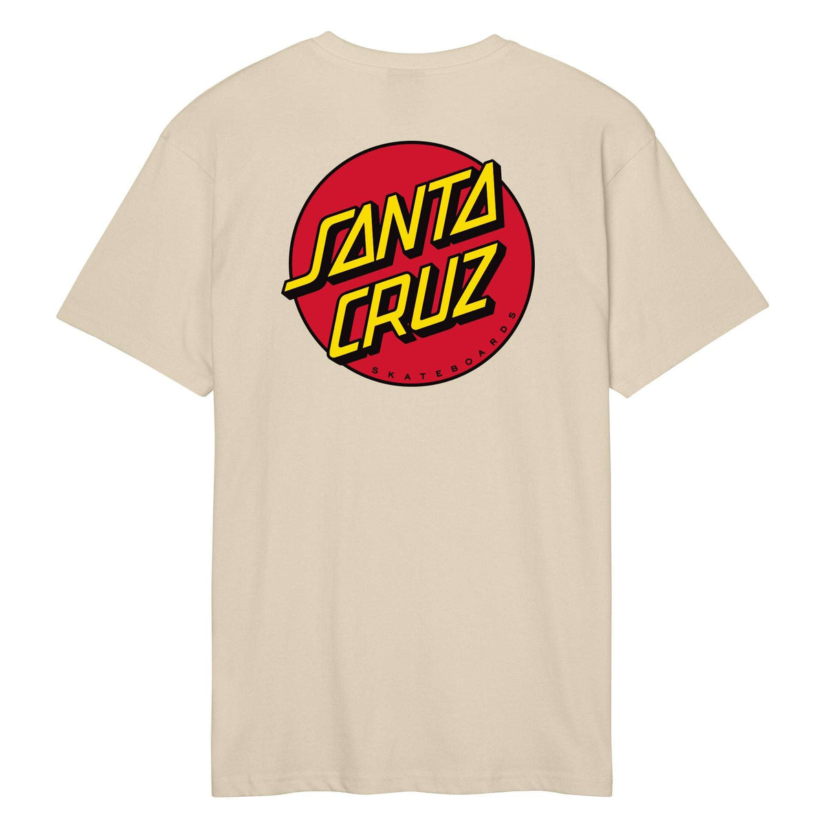 Santa Cruz Classic Dot Chest Logo Tshirt-Blond Wood | Santa Cruz | T Shirt - Northshore Newquay - Surf/Skate Shop