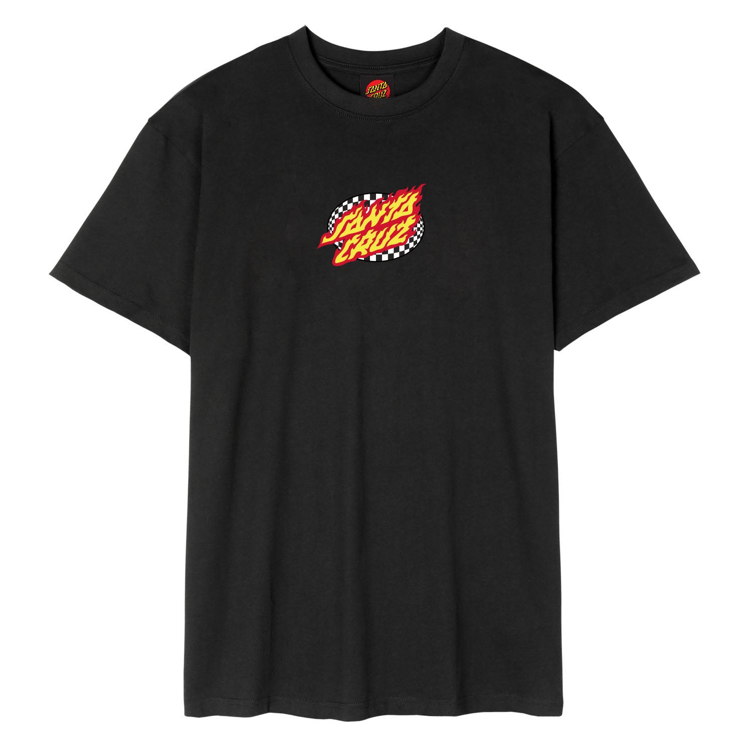 SANTA CRUZ MEN'S CHECK FLAME T SHIRT - BLACK | Santa Cruz |
