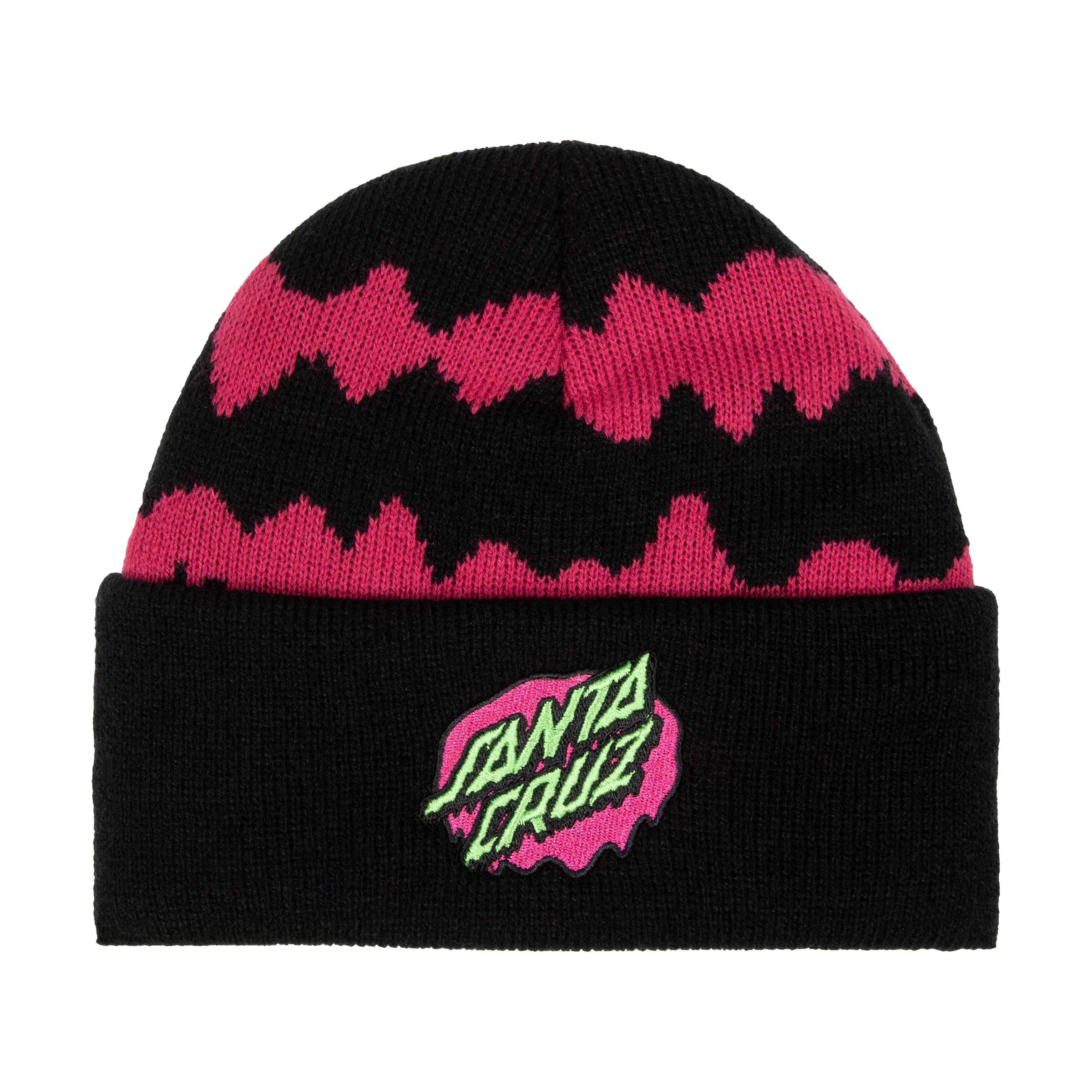 Santa Cruz Youth Slime Stripe Beanie-Black Slime Stripe