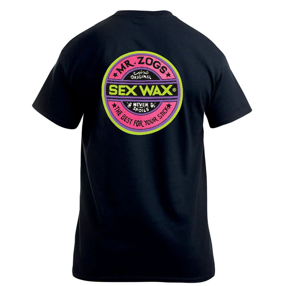 Mr Zogs Sex Wax T-shirt-Fluro/Black S | Mr Zogs Sex Wax | T Shirt - Northshore Newquay - Surf/Skate Shop