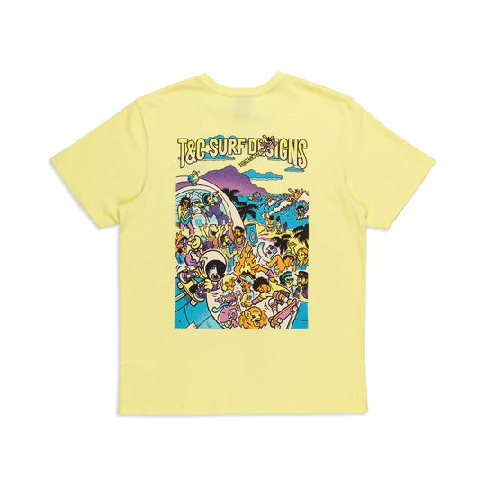 Town and Country Jon Scene T-shirt-Washed Citrus | Town and country | - Northshore Newquay - Surf/Skate