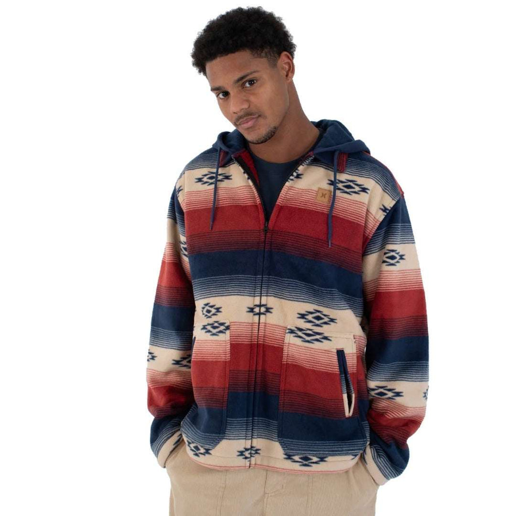 Hurley Easy Rider Hooded Sherpa Fleece Jacket-Nightforce | Hurley | Fleece - Northshore Newquay - Surf/Skate