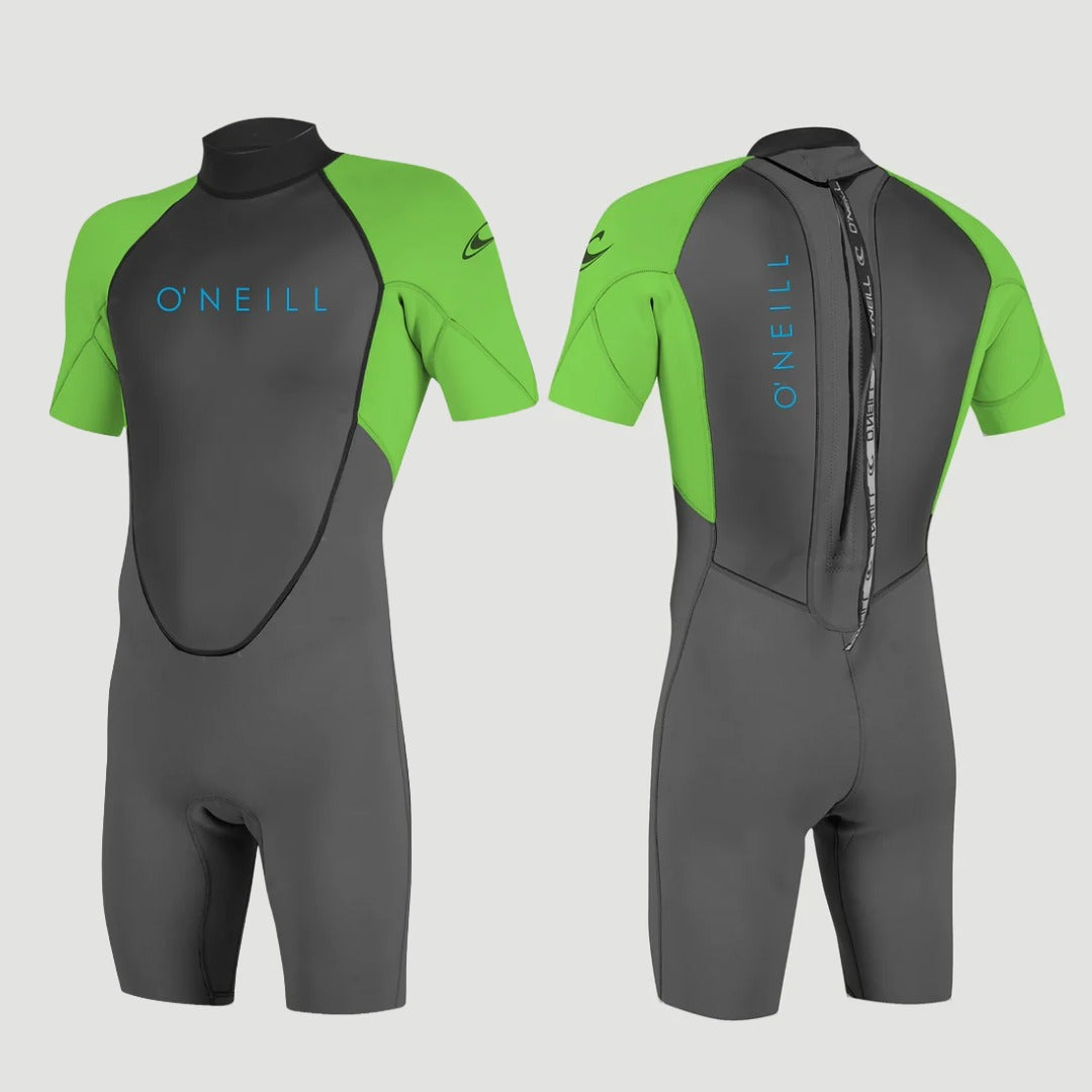 O’NEILL KIDS REACTOR 2MM BACK ZIP SHORTY WETSUIT (Graph/DayGlo) | O’neill | Summer Wetsuit - Northshore Newquay - Surf/Skate Shop