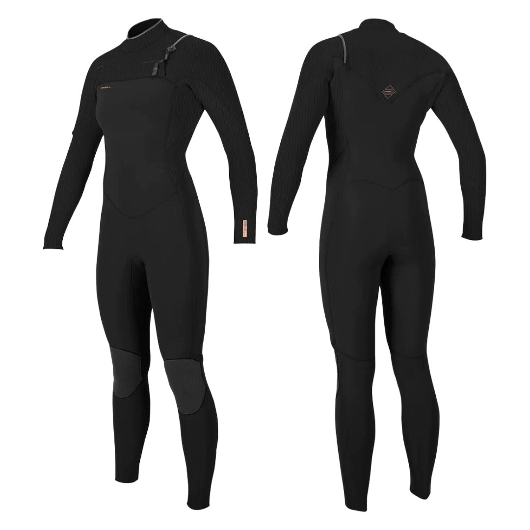 O’NEILL WOMENS HYPERFREAK 4/3Mm CHEST ZIP FULL WETSUIT BLACK | O’neill | Winter Wetsuit - Northshore Newquay - Surf/Skate Shop