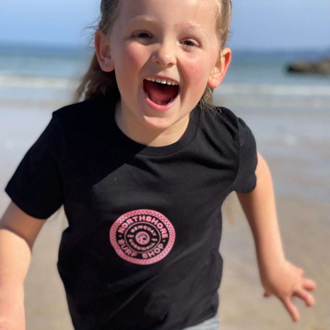 Northshore Kids Checkered T-shirt-Black | Northshore Surf Shop | T-shirt - Northshore Newquay - Surf/Skate Shop