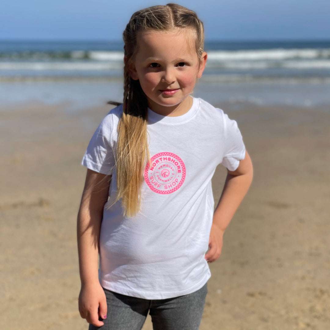 Northshore Kids Checkered T-shirt-White | Northshore Surf Shop | T-shirt - Northshore Newquay - Surf/Skate Shop