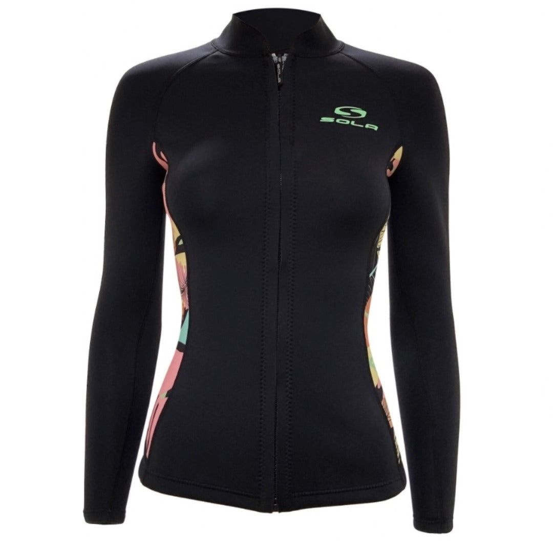 Sola Ignite Ladies 2mm Wetsuit Jacket - Summer Floral | Sola | Wetsuit Top - Northshore Newquay - Surf/Skate Shop