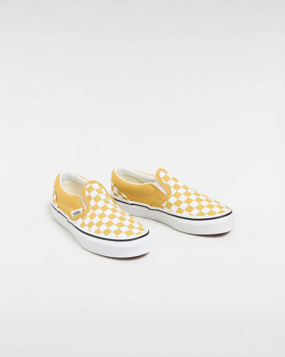 Vans Kids Classic Slip On Colour Theory Checkerboard Golden Glow Northshore Surf Shop