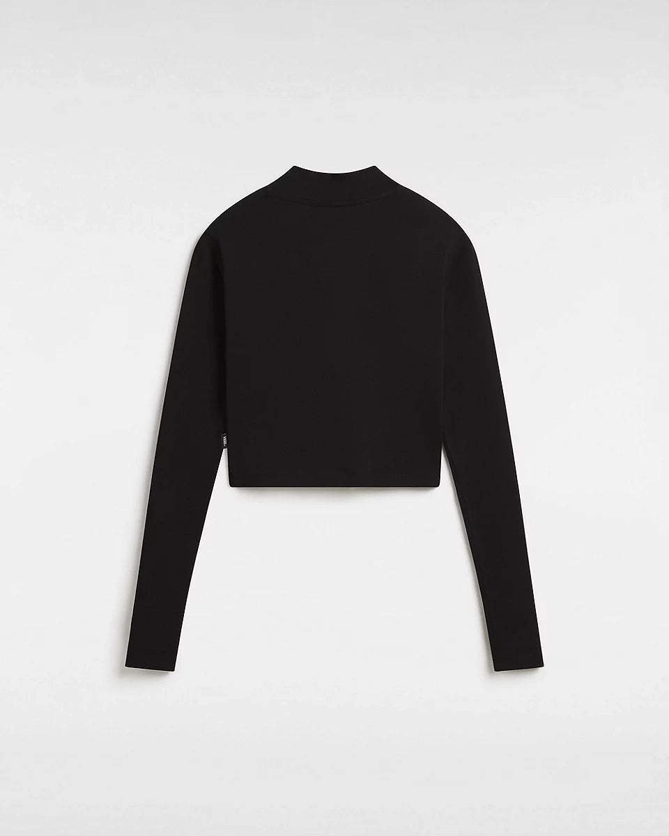 Vans Mini Mock Neck Long Sleeve T-Shirt-Black | Vans | T Shirt