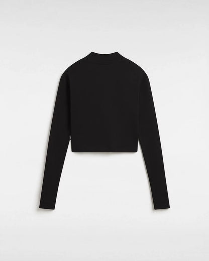 Vans Mini Mock Neck Long Sleeve T-Shirt-Black | Vans | T Shirt