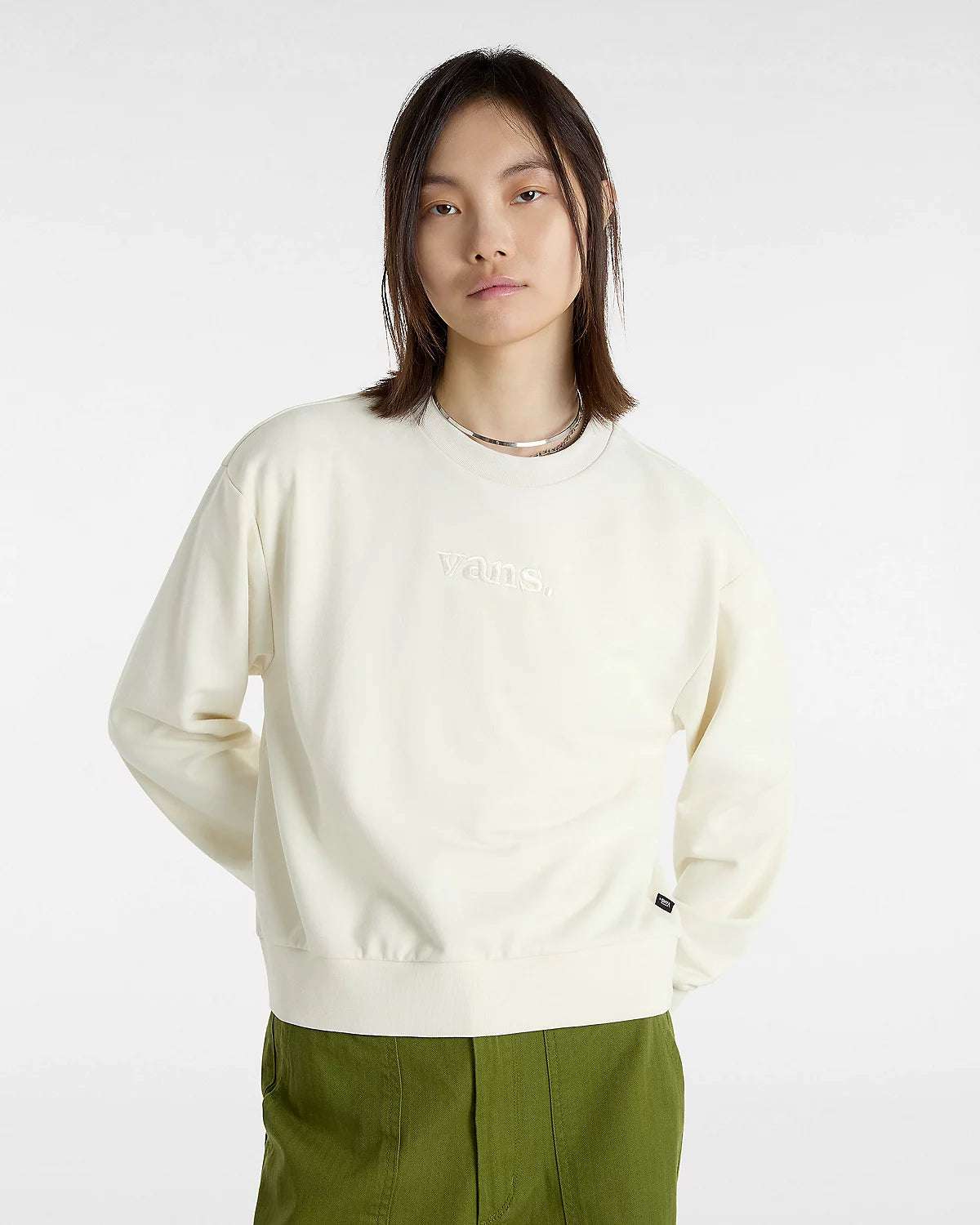Vans Essential FT Relaxed Crew Sweatshirt-Marshmallow | Vans | Sweatshirt