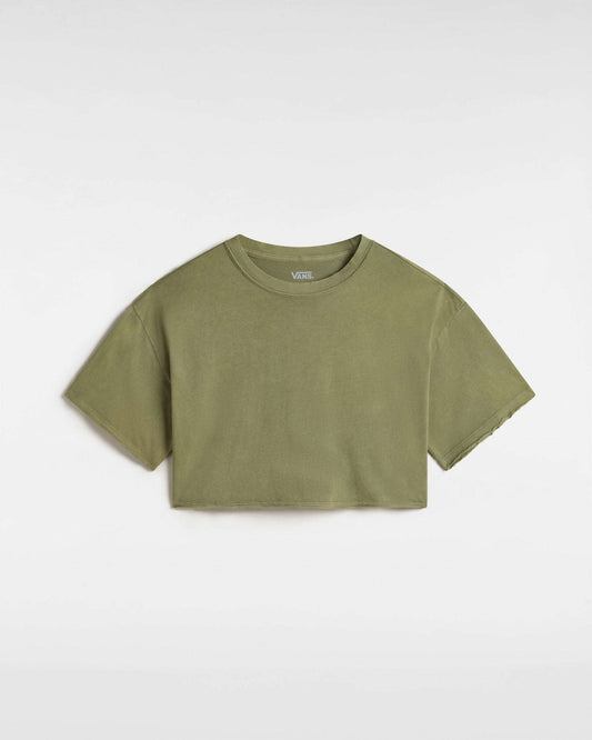 Vans Relaxed Wash Crop T-shirt-Loden Green | Vans |