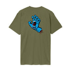 Santa Cruz Screaming Hand Chest Logo Tshirt-Deep Olive