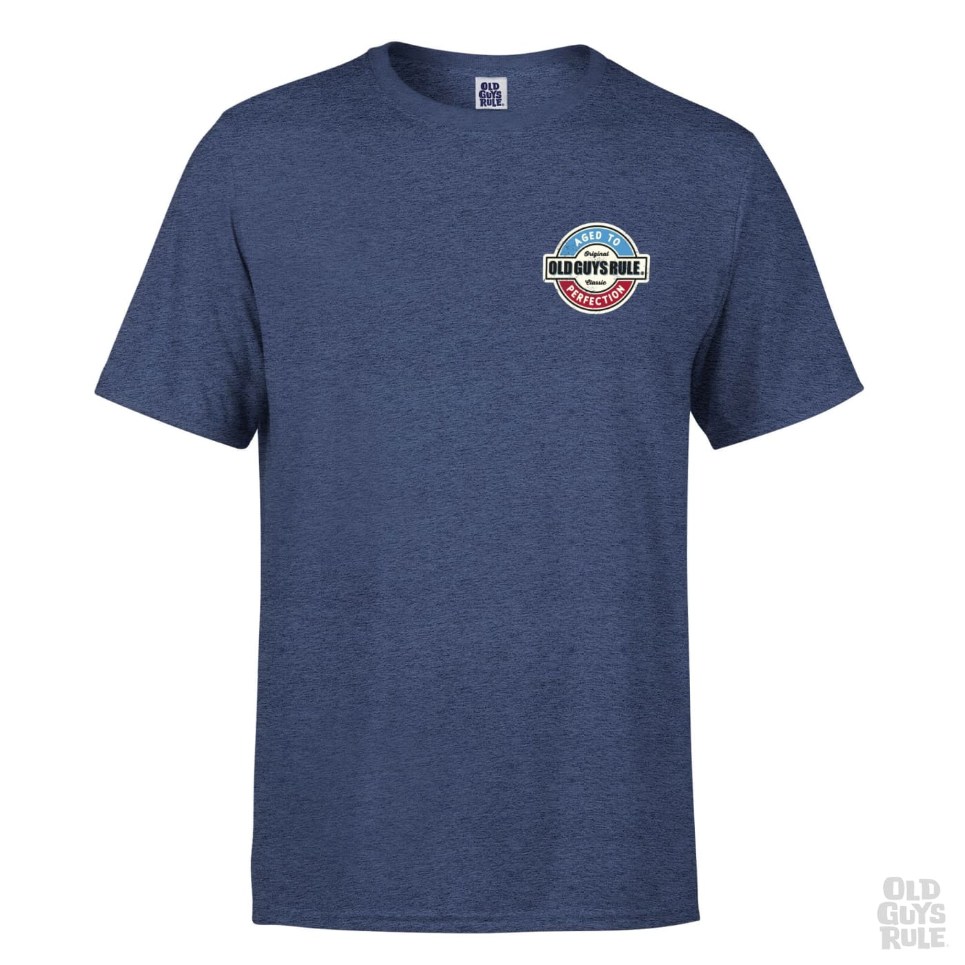 Old Guys Rule Aged to Perfection T-Shirt-Heather Navy | Old Guys Rule |