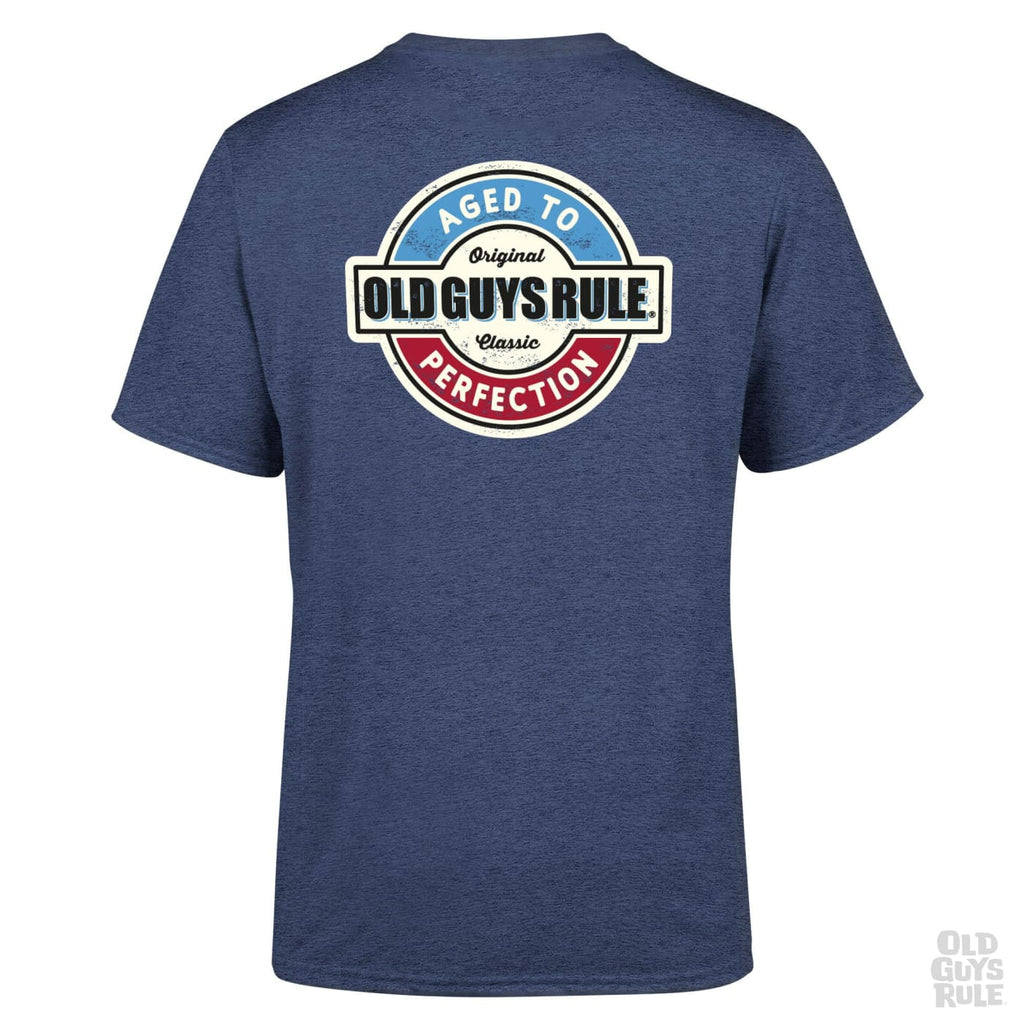 Old Guys Rule Aged to Perfection T-Shirt-Heather Navy | Old Guys Rule | - Northshore Newquay - Surf/Skate