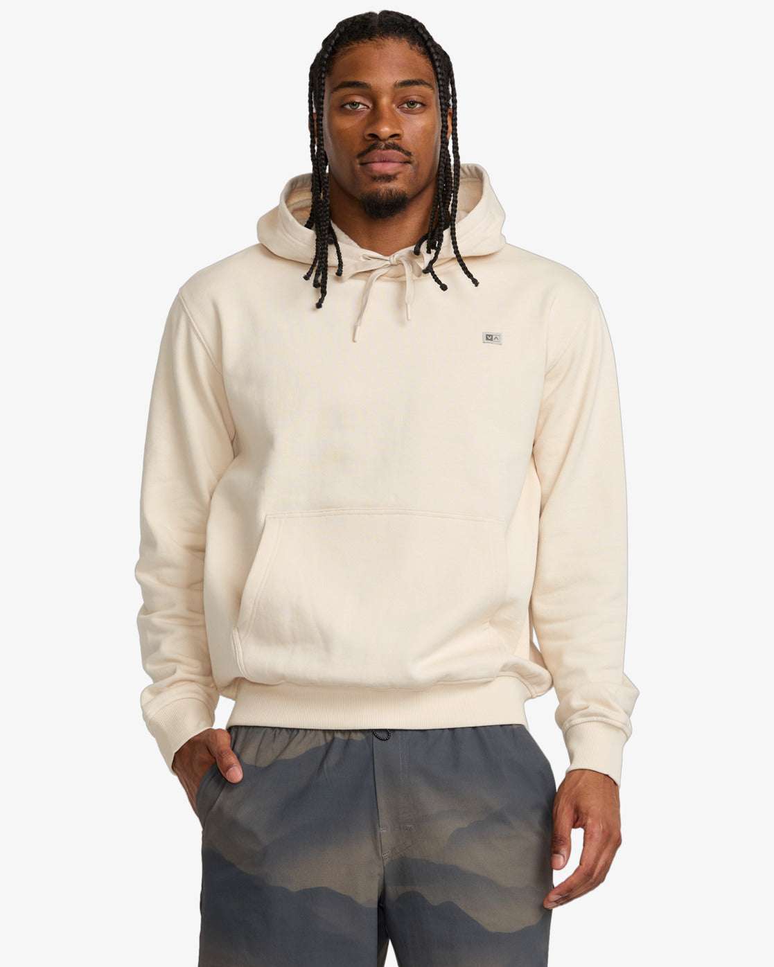 RVCA VA Essential Fleece Hooded Sweatshirt-Ceramic | RVCA | hoodie - Northshore Newquay - Surf/Skate Shop