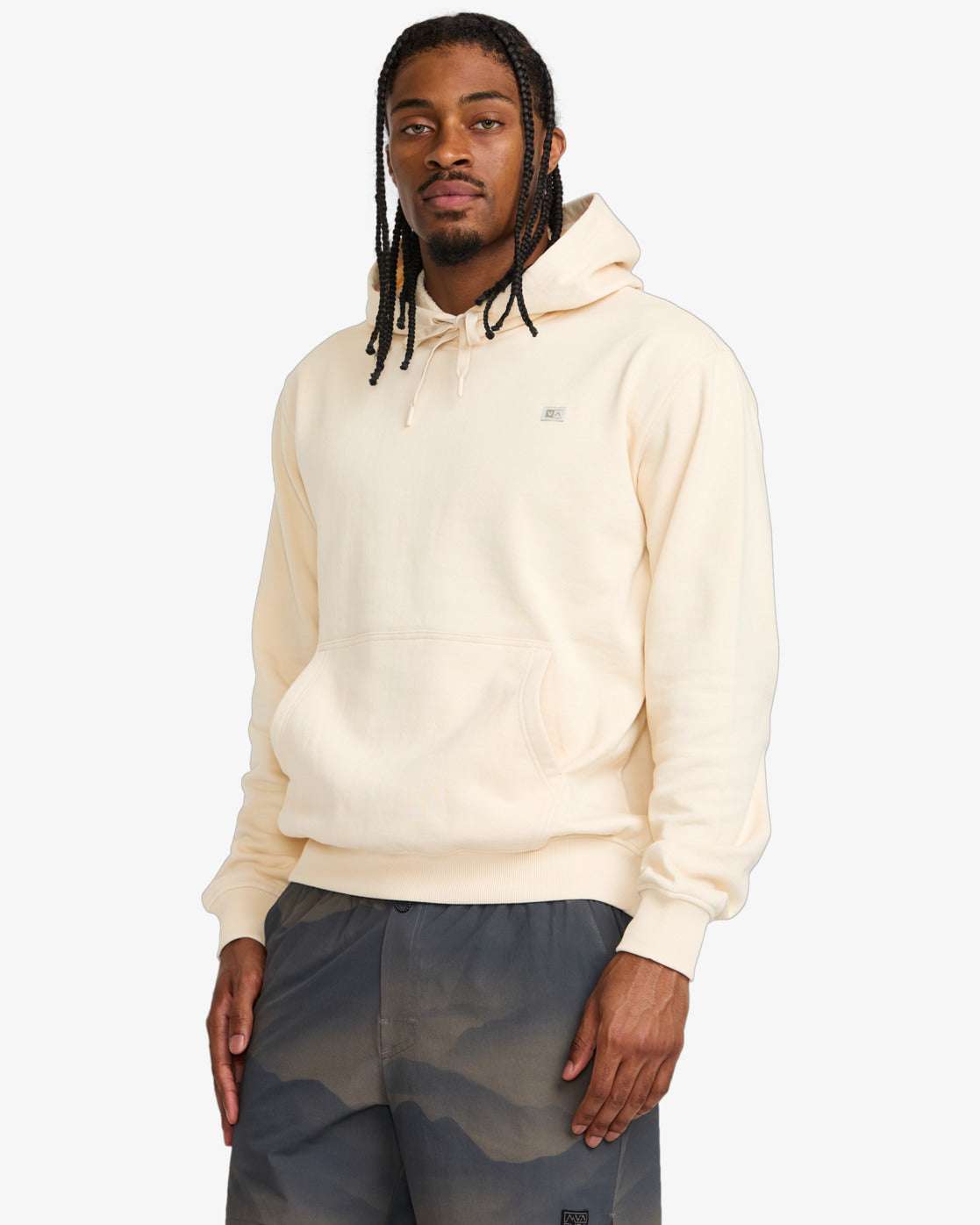 RVCA VA Essential Fleece Hooded Sweatshirt-Ceramic | RVCA | hoodie - Northshore Newquay - Surf/Skate Shop