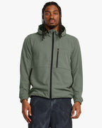 RVCA Yogger Zip Up Hooded Jacket-Sage Leaf | RVCA | Jacket