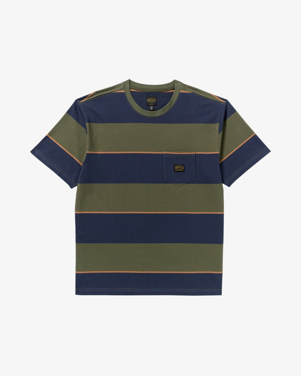 RVCA Dayshift Stripe T-Shirt-Moody Blue