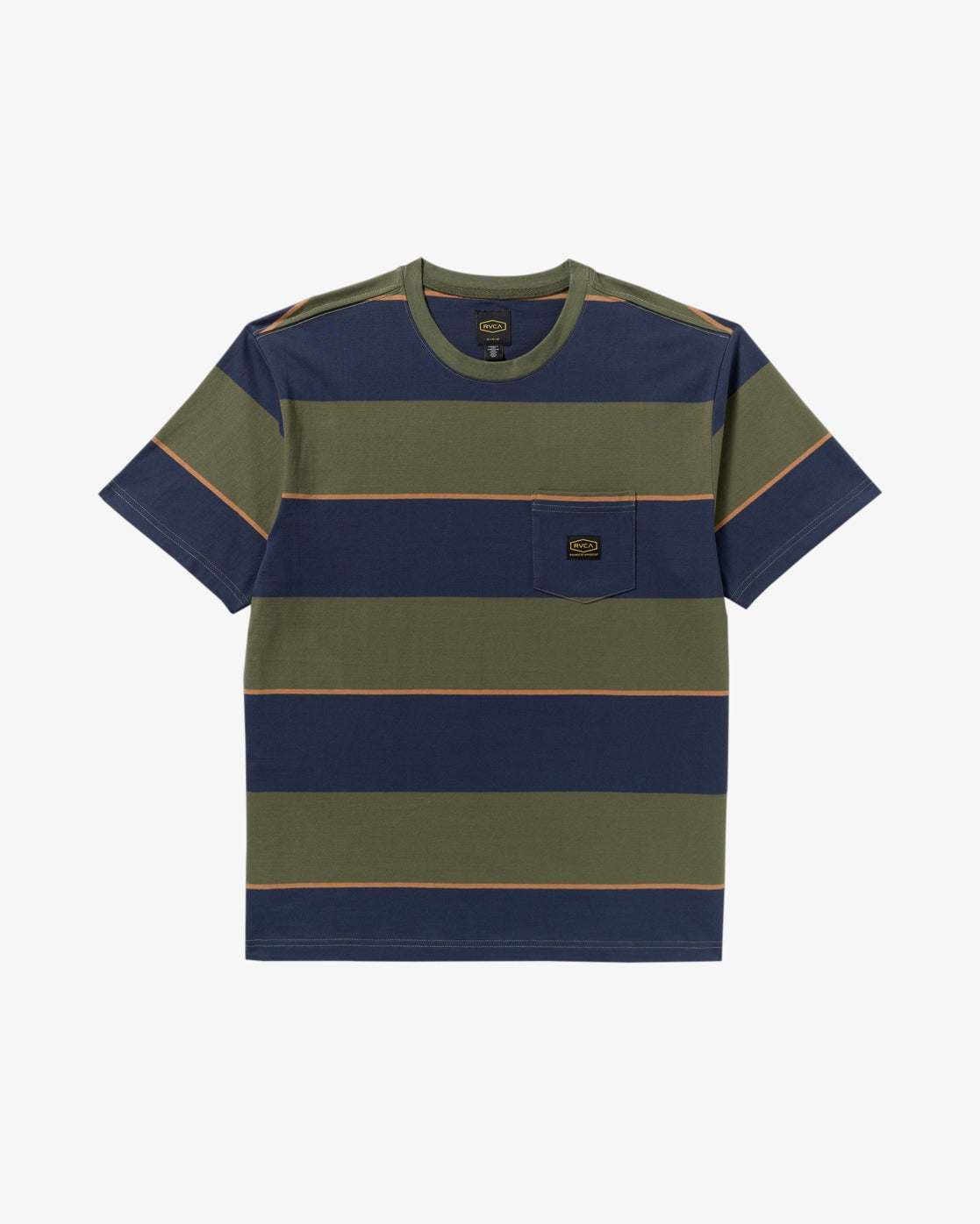 RVCA Dayshift Stripe T-Shirt-Moody Blue