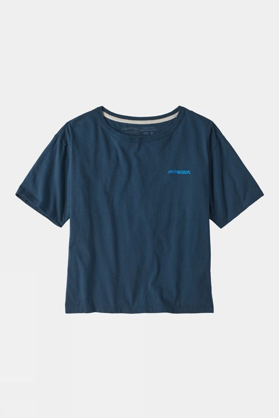 Patagonia Women's Regenerative organic Cotton Tshirt - Tide pool Blue | Patagonia | - Northshore Newquay - Surf/Skate