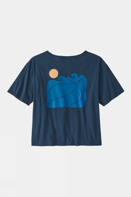Patagonia Women's Regenerative organic Cotton Tshirt - Tide pool Blue | Patagonia | - Northshore Newquay - Surf/Skate