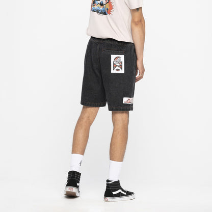 Santa Cruz Seeing Moon Dot Walk short- Black Wash Denim | Santa Cruz |