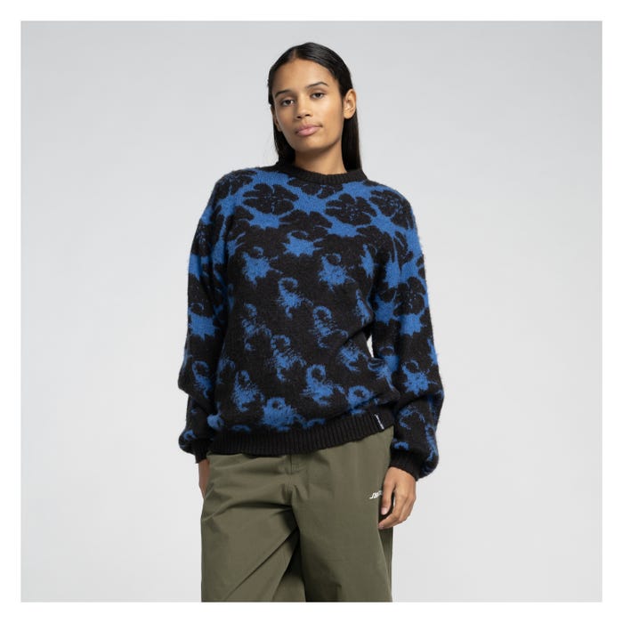 Santa Cruz Womens Meyer Freestyle Knit Crew-Blue/Black | Santa Cruz | Sweatshirt