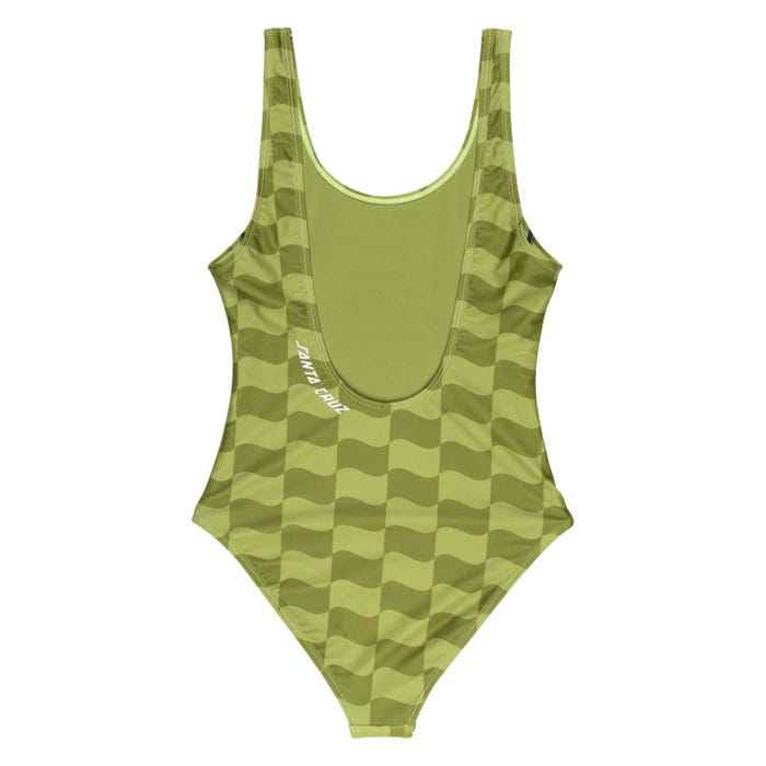 Santa Cruz Strip Bodysuit-Chartreuse Wave Check | Santa Cruz |