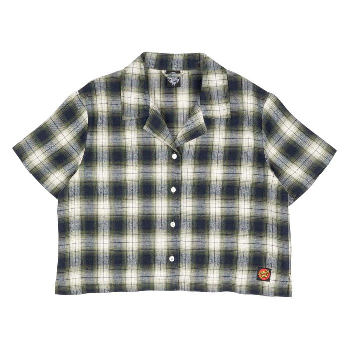 Santa Cruz Classic Check Crop Shirt-Navy/Green Check 14 | Santa Cruz |