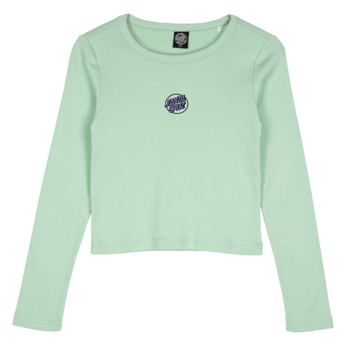 Santa Cruz Partial Dot Embroidered Long Sleeve T-Shirt-Pale Sage 14 | Santa Cruz |
