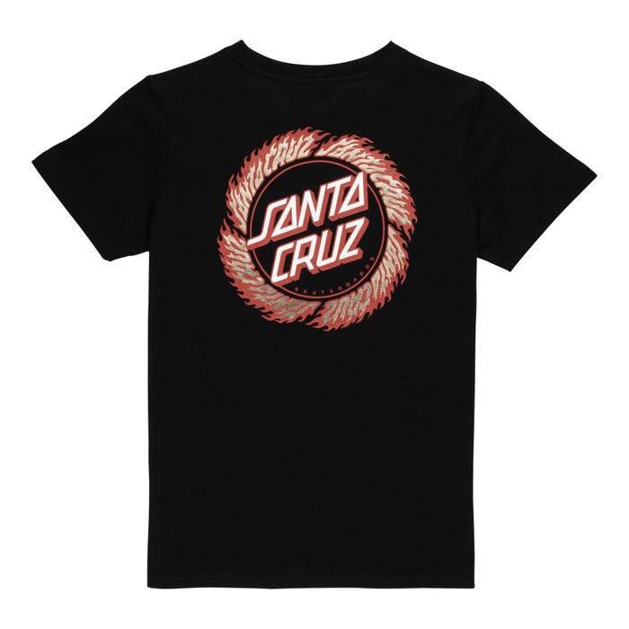 Santa Cruz Youth Flame Ringed Dot T-Shirt-Black | Santa Cruz |
