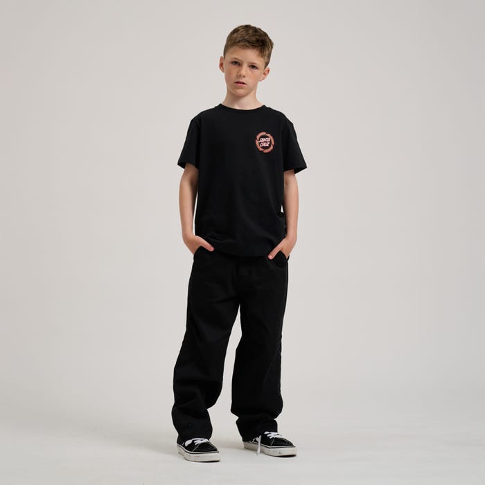 Santa Cruz Youth Flame Ringed Dot T-Shirt-Black | Santa Cruz |