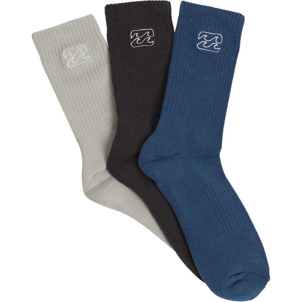 Billabong Wave Wash - Crew Socks for Men(3 pack) | Billabong | Sports socks