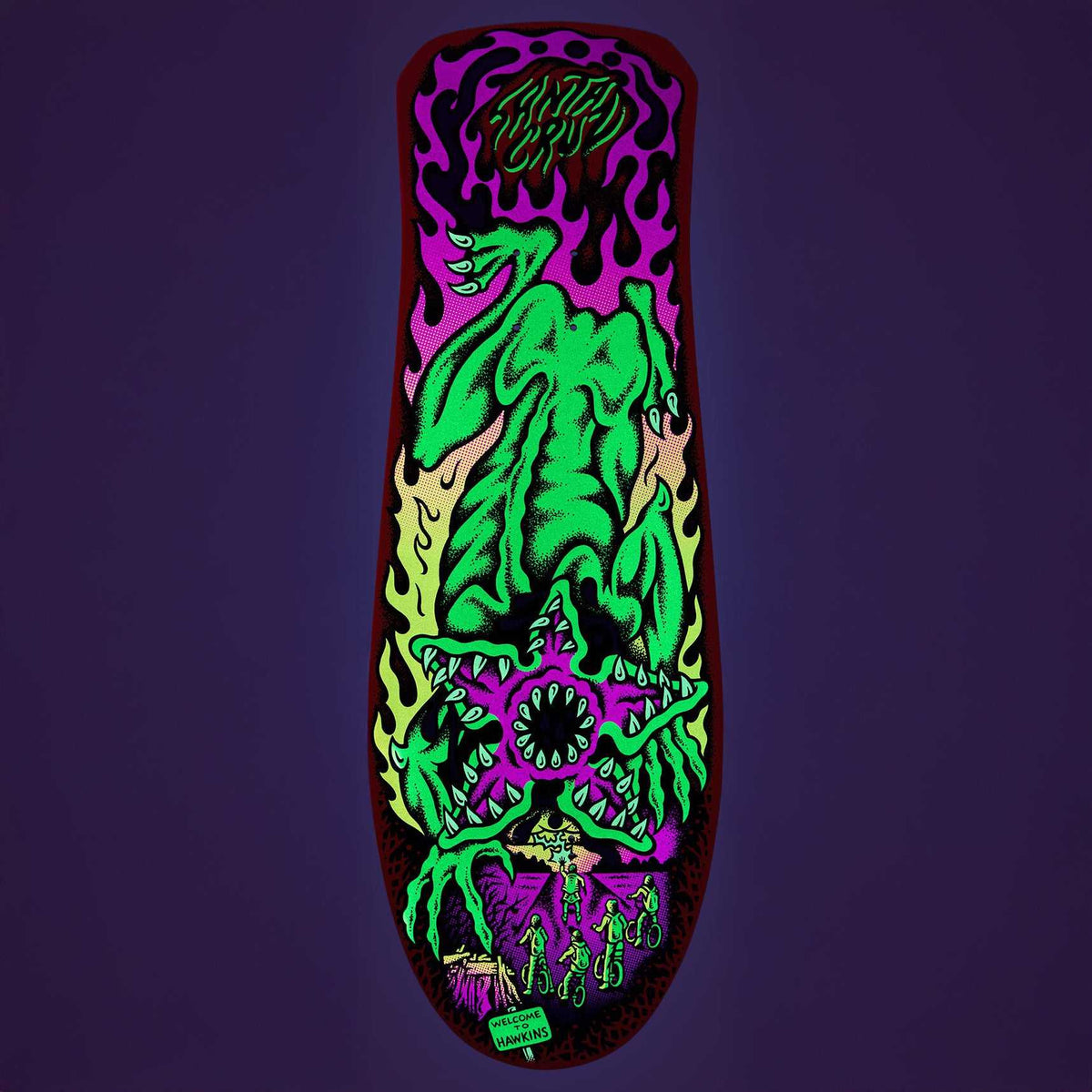 Santa Cruz Salba/Stranger Things Demogorgon Deck-Orange | Santa Cruz | Deck - Northshore Newquay - Surf/Skate Shop