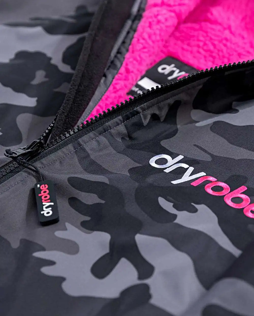 DryRobe V3 Adult Long Sleeve Black Camo / Pink | Dryrobe | Dryrobe - Northshore Newquay - Surf/Skate Shop