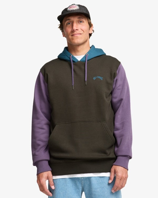Billabong Arch Block Pull Over Hooded Sweatshirt-Dusty Grape | Billabong | - Northshore Newquay - Surf/Skate Shop