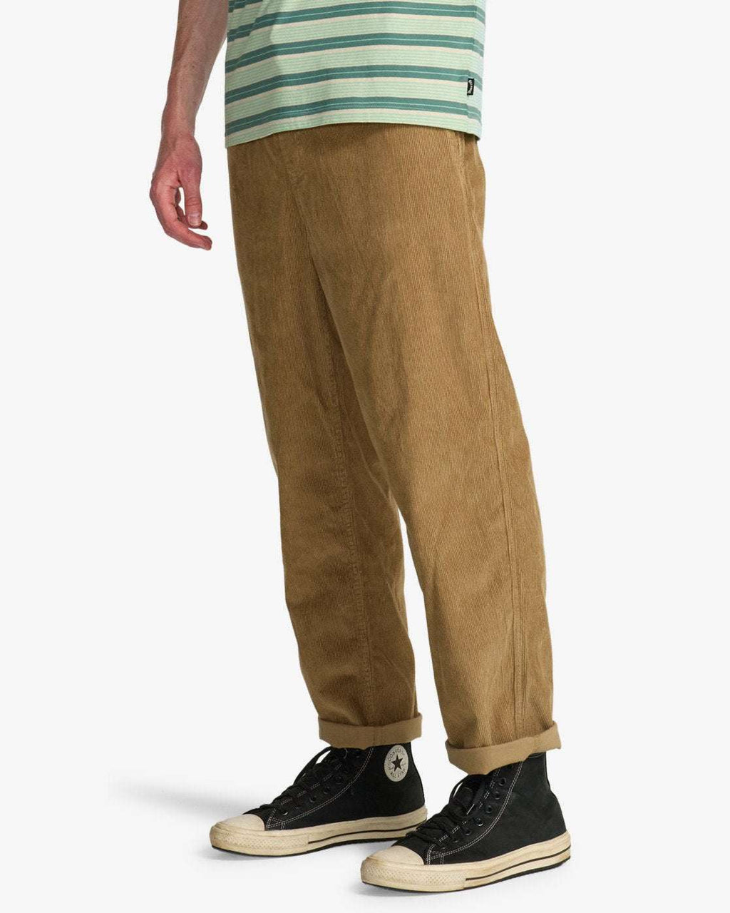 Billabong Larry Elastic Waist Corduroy Pants-Gravel | Billabong | Trousers - Northshore Newquay - Surf/Skate