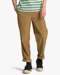 Billabong Larry Elastic Waist Corduroy Pants-Gravel XL | Billabong | Trousers - Northshore Newquay - Surf/Skate
