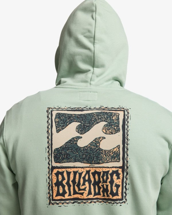 Billabong Stamp Hooded Sweatshirt-Vintage Green | Billabong | - Northshore Newquay - Surf/Skate Shop