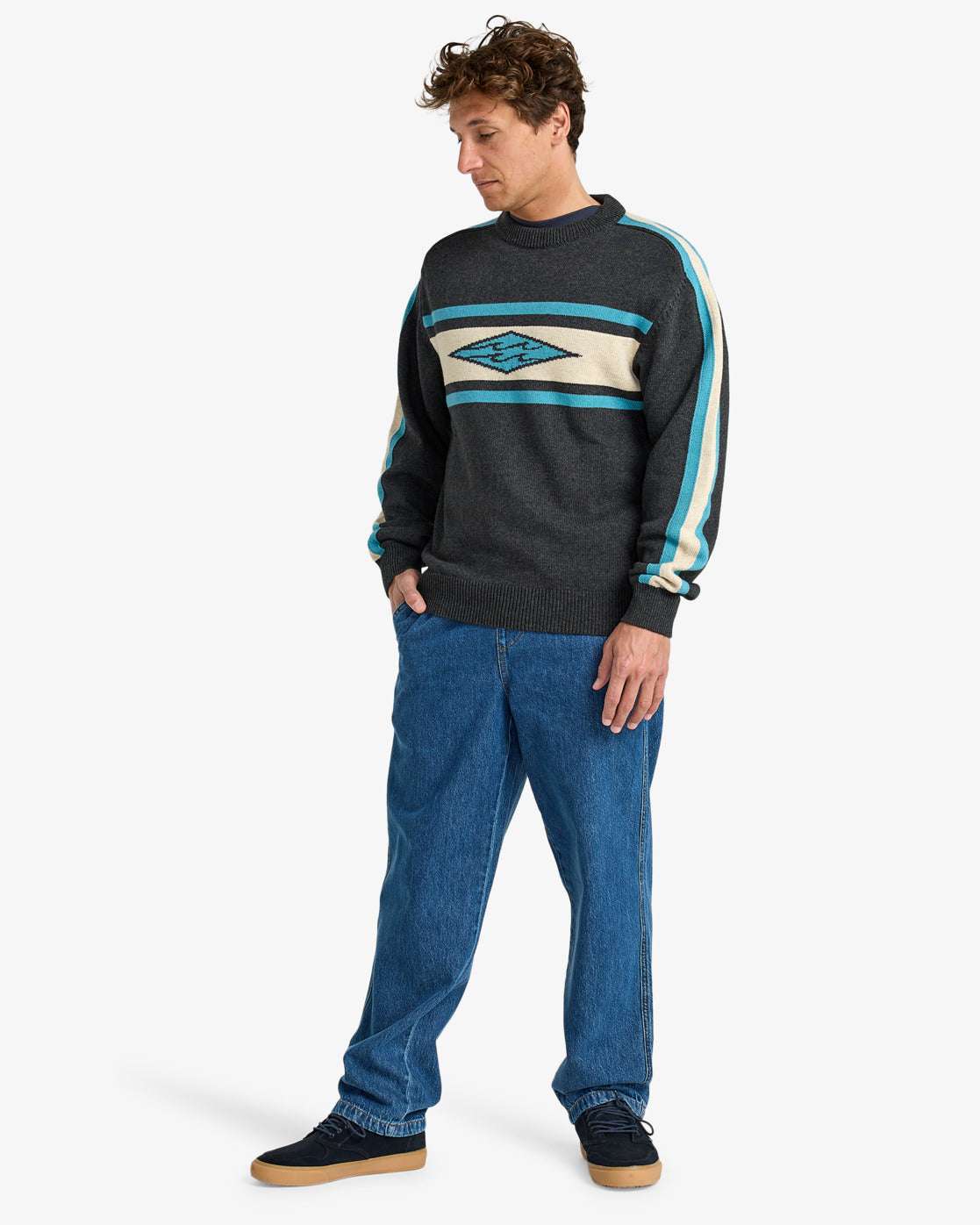 Billabong Unlock Diamond Jumper-Raven | Billabong | Sweatshirt - Northshore Newquay - Surf/Skate