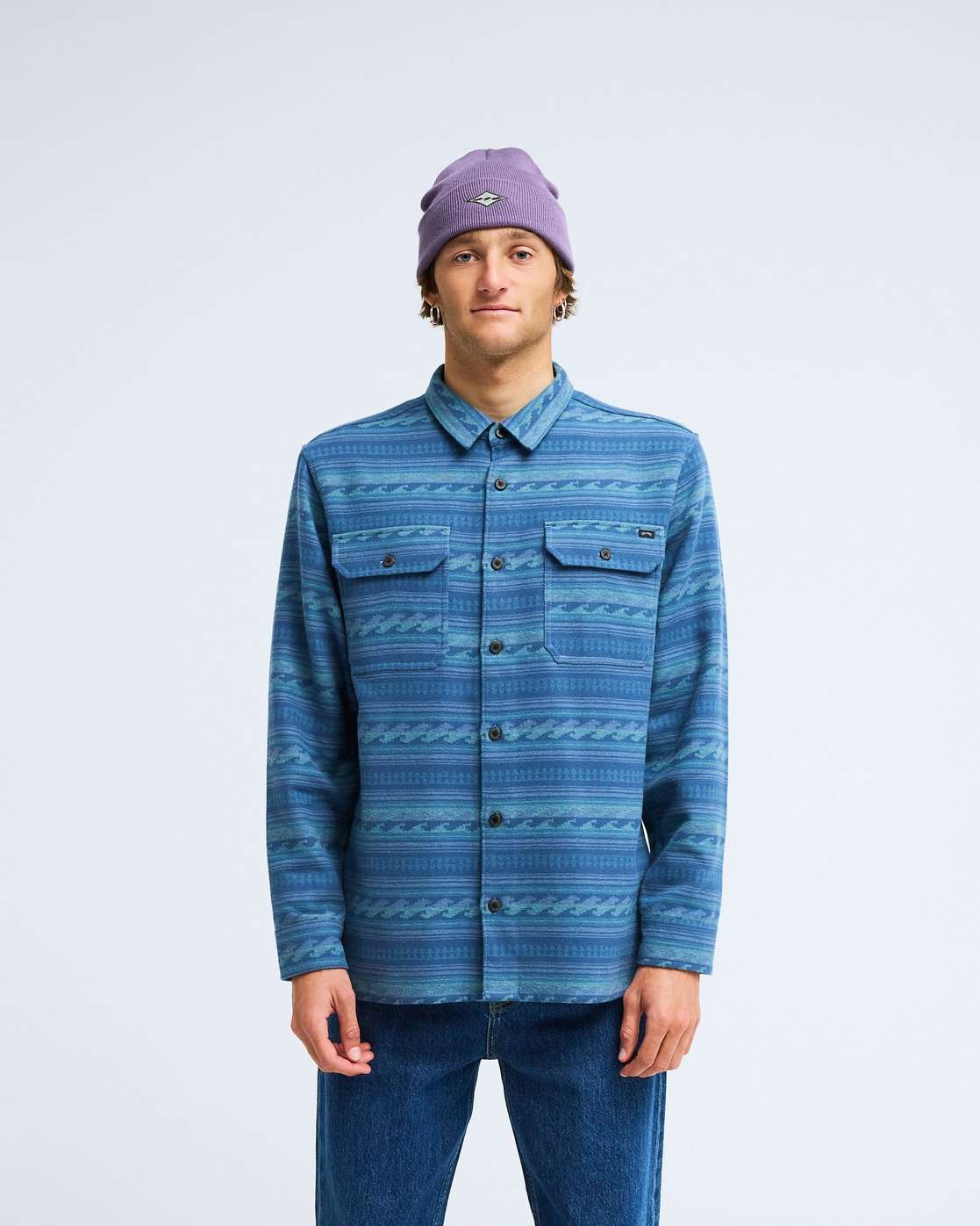 Billabong Offshore Jacquard Flannel Shirt-Navy | Billabong | - Northshore Newquay - Surf/Skate Shop