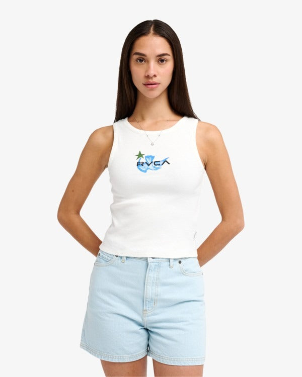 RVCA Women's Antonia Figueiredo Bird Logo Vest-Cloud Dancer XL | RVCA | - Northshore Newquay - Surf/Skate Shop