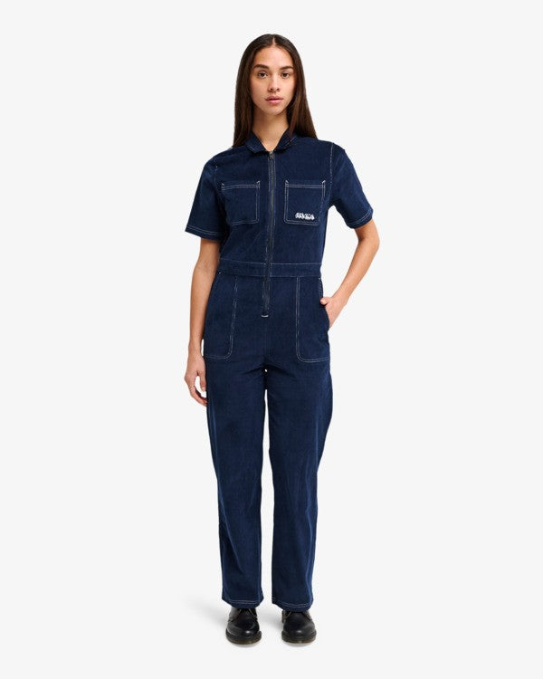 RVCA Women's Antonia Figueiredo Shift Corduroy Jumpsuit-Indigo Blue XL | RVCA | - Northshore Newquay - Surf/Skate Shop
